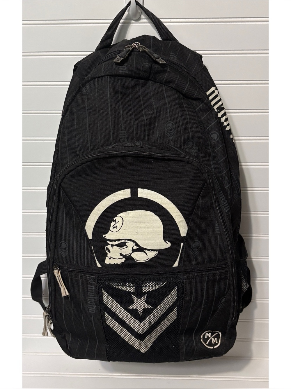 METAL MULISHA Vintage Y2K Black White Skull Logo Laptop Backpack Bag